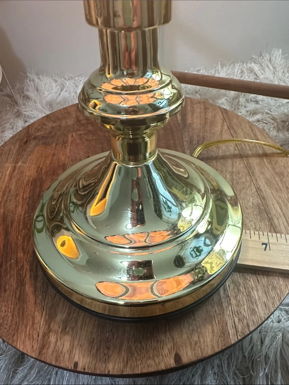 Vtg Patriotic Small Touch Lamp OK LIGHTING Bald Eagle Mountains American Flag